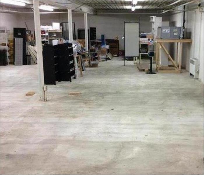cleaned and dried commercial storage area
