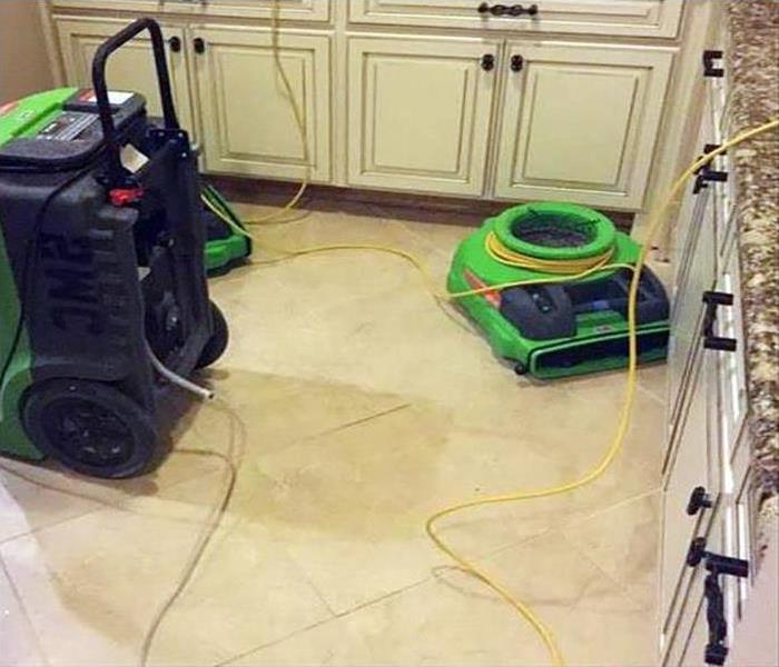 storm caused damage to kitchen floor