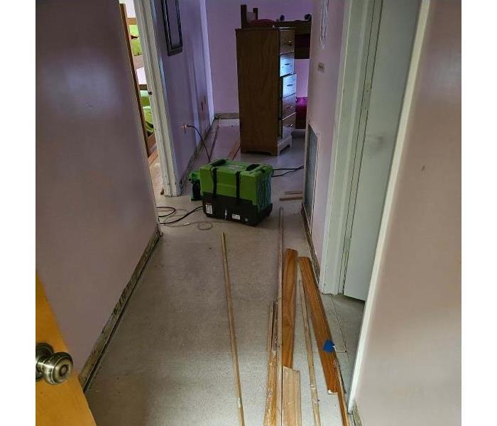 SERVPRO equipment being used to address water damage after a storm