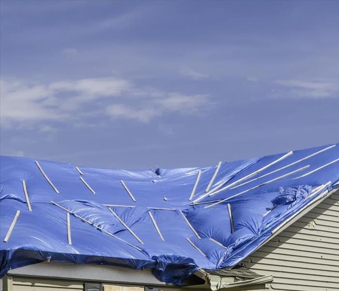 Tarp over a roof